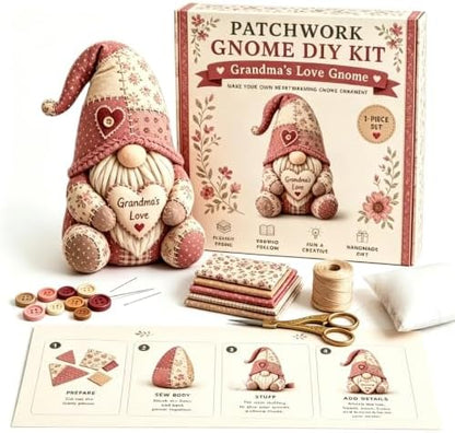 DIY Patchwork Animal Kit,Make Your own Cute Animals; Christmas Elf Patchwork Kit; Suitable for Adults and Beginners as a Sewing Project; Perfect for Home Decor and Gifts (Pink) by Unknown