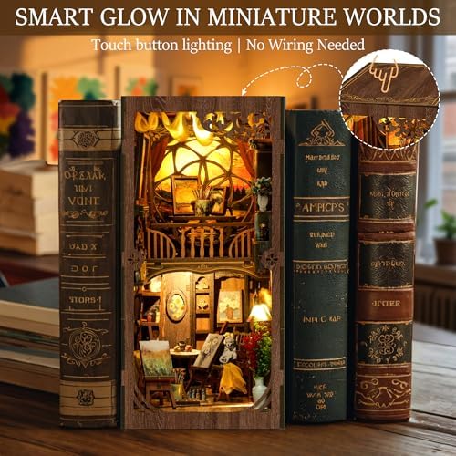 CRIOLPO DIY Book Nook Kit for Adults - 3D Wooden Puzzle with LED Lights - Image 2