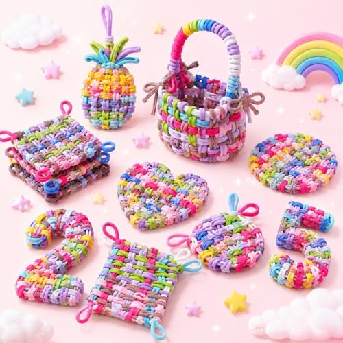 XXAptube 375 Pcs 15 Color Weaving Loom Refill Loops, Nylon Craft Potholder Loom Loops Kit for Potholder 6” 7” Size Pot Holder and Adults DIY Knitting Craft - Image 7