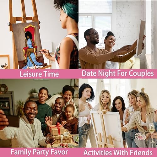 Nuberlic 10 Pack Sip and Paint for Girls Hangout Pre Drawn Canvas Painting for Adults Pre-Stretched Outline Canvas Bridal Shower Party Supplies Mothers Day Gift Friendsmas Paint n Sip 12x16 Inch - Image 6