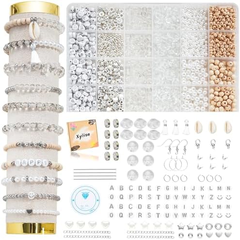 Xyliise Bracelet Making Kit Natürliche Perlen Set for Adults Beads for Bracelets Silver Jewelry Making Supplies DIY Jewelry Necklace Earrings (CZ006-Transparent) by Unknown