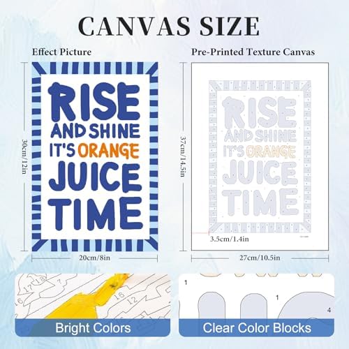 6 Pack Paint by Numbers Kit for Adults, Orange Number Painting, 8x12 Inch - Image 3