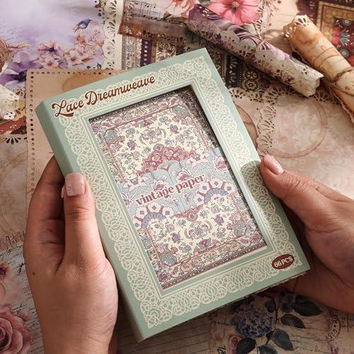 66 Sheets Lace Edged Scrapbook Paper Set, 6 Packs Vintage Decorative Paper Scrapbooking Supplies for Letter Writing Background Stationery Ephemera for Junk Journaling, DIY Art Collage 4.9x6.9 IN - Image 5