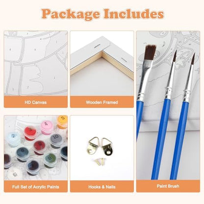 GHHKUD 4 Pack Ingredients Paint by Numbers Kits for Adults with Frame, DIY Peinture a Numero Adultes Enfant Food Life, Framed Painting by Numbers on Canvas Gifts for Home Decor 20x20cm - Image 6