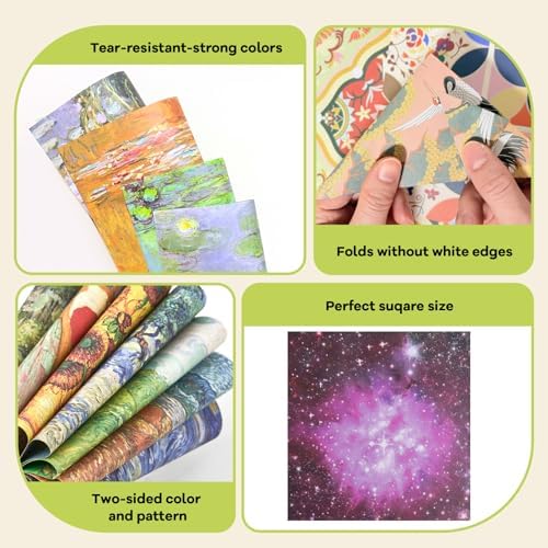 JoyCat Patterned Origami Paper Kit, 200 Double-Sided Sheets, 6x6 Inch - Image 5