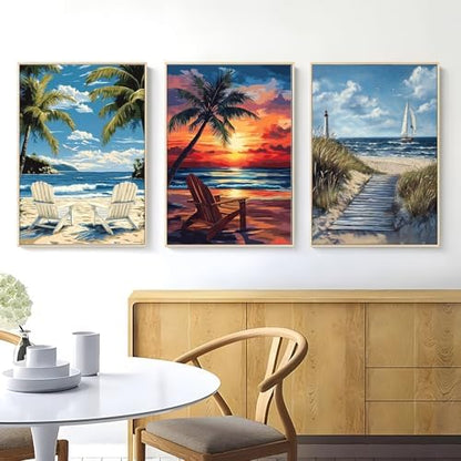 PHANTASYART 6 Pack Beach Paint by Numbers Kit for Adults Beginners 8x12inch - Image 3