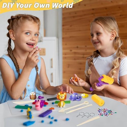 254 Pcs Air Dry Clay 160 Colors Modeling Model Magic Clay for DIY Molding Starter Kit with Sculpting Tools,Ultra Light Soft Non-Toxic Arts & Crafts Gift for Boys Girls Birthday Party Favors - Image 5