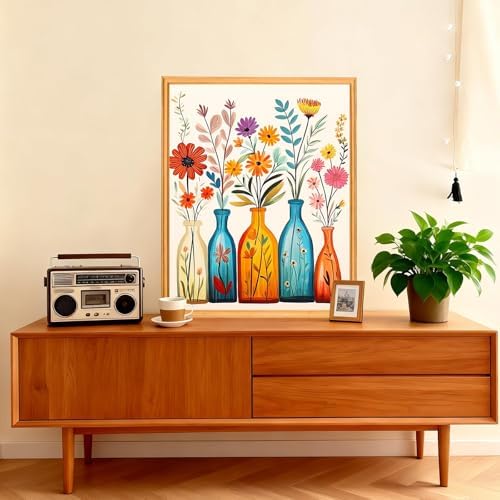 AIRDEA Flowers Paint by Numbers for Adults Beginner,Cartoon Painting by Number Kits on Canvas,Frameless,16x20in DIY Acrylic Painting,Home Wall Decor - Image 2