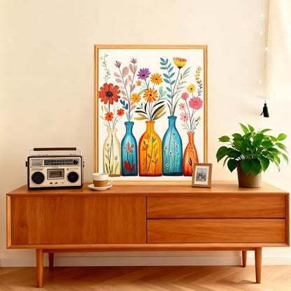 AIRDEA Flowers Paint by Numbers for Adults Beginner,Cartoon Painting by Number Kits on Canvas,Frameless,16x20in DIY Acrylic Painting,Home Wall Decor - Image 2