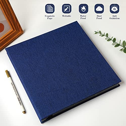 Spbapr Large Photo Album Self Adhesive Linen Cover Magnetic Scrapbook Album DIY Scrap Book 60 Black Sticky Pages for 3x5 4x6 5x7 8x10 Pictures with A Metal Pen - Image 2