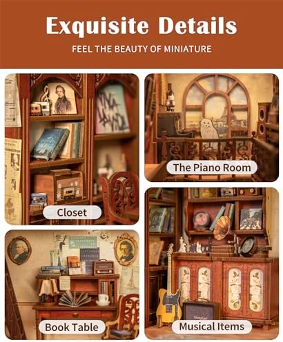 CUTEBEE Book Nook Kit - DIY Miniature House Kit for Adults and Teens, Dollhouse Booknook Tiny House Model Build Bookshelf Decor, Gifts for Family, Friends - Image 5