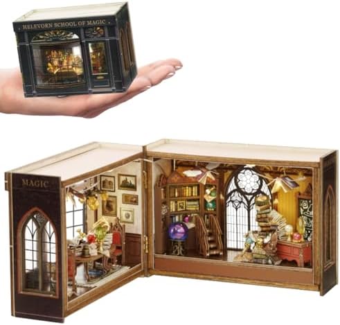 Mini 3D Wooden Doll House Craft Model with LED,DIY Miniature and Furniture Dollhouse Kit,Creative Room Idea for Valentine's Day Birthday Gift by Montidey