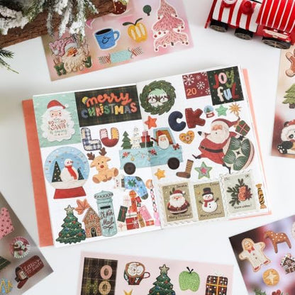 600+ PCS Cute Christmas Scrapbook Sticker Book, Holiday Decor & Ins Little Object Theme Stickers, Art Scrapbook Supplies for Adults Teens Women Girls Junk Journaling Planner Crafts - Image 4
