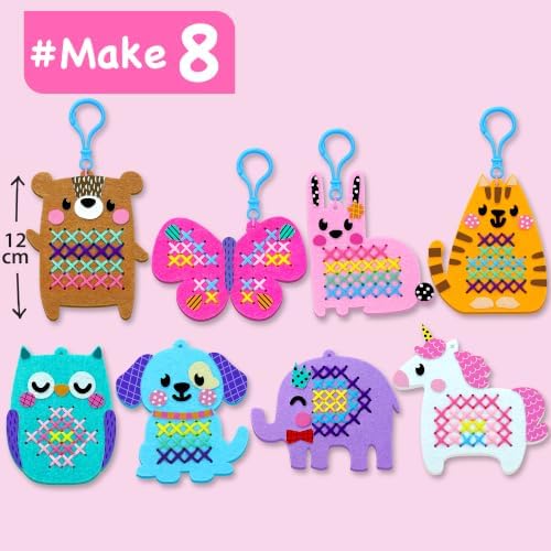 EZCRA My First Cross Stitch Kit for Kids Ages 4-8, 8 No Mess Felt Animals - Image 2