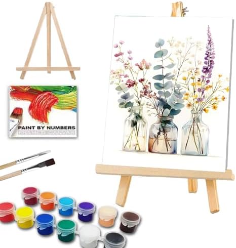 ICYANART Flowers Paint by Numbers for Adults Framed, Number Painting 8x12In by Unknown