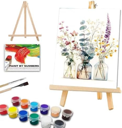 ICYANART Flowers Paint by Numbers for Adults Framed, Number Painting 8x12In by Unknown