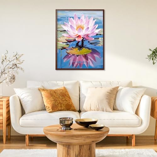 Paint by Numbers Kit for Adults, Lotus DIY Acrylic Painting Kit, 16x20 Inch - Image 2