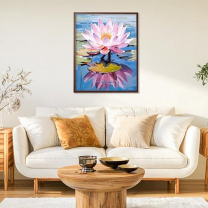 Paint by Numbers Kit for Adults, Lotus DIY Acrylic Painting Kit, 16x20 Inch - Image 2