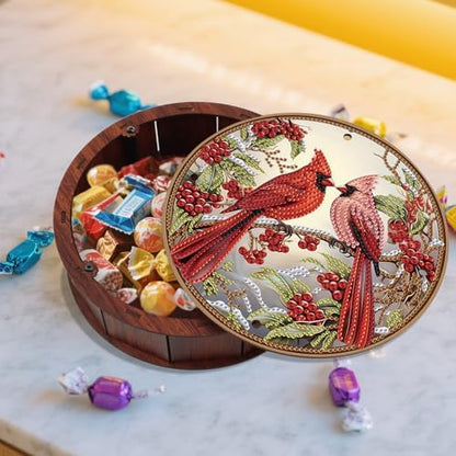 DIY Diamond Painting Fruit Bowl Storage Box, Bird Decorated Tray Diamond Painting Craft Set, for organising Desk Items, a Versatile and Creative Handmade Gift - Image 5