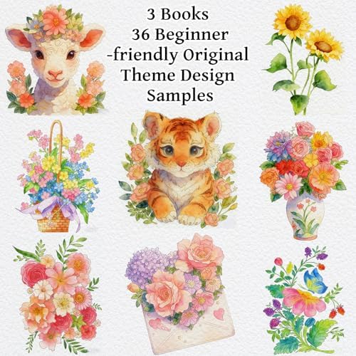 Kalysky 8.5 * 11" Watercolor Workbook,3 Watercolor Coloring Books for Adults,Water Color Book kit for Adults Beginner,160GSM Cold Press Textured Thick Paper - Image 3