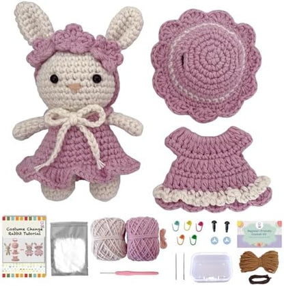 LoopMap Crochet Kit for Beginners – Amigurumi Crochet Animal Kit, Easy Starter Kit with Video Tutorial, Complete Crochet Kit with Extra Yarn, Gift for Adults & Teens (Bunny, Purple) by Unknown