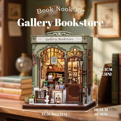 Fsolis Book Nook Kit – DIY Miniature House Gallery Bookstore - Image 2