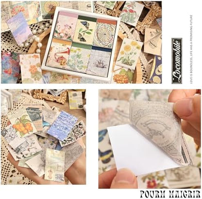 6 Sets 300 Pcs Washi Stickers Set Vintage Aesthetic Sticker Book for Journaling Decorative Scrapbook Floral Paper Sticker Kit for Scrapbooking, Bullet Journal, Art Craft Gifts, Notebook Making - Image 4