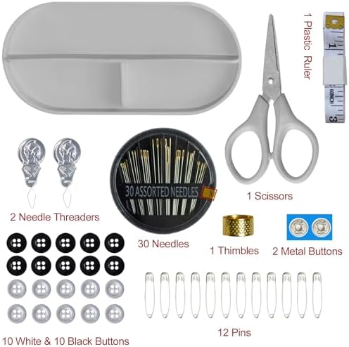 40 Spools of Sewing Thread,Gift Box Portable Basic Sewing Repair Kits (Grey) - Image 3
