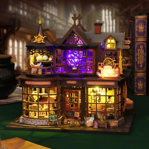 DIY Miniature House Kit,Tiny House Kit with Musical Movements 3D Wooden Dollhouse Miniature Kit for Adults,Wooden Crafts Miniatures Architectural Model Kits Birthday Home Decor (Without Dust Cover) - Image 4