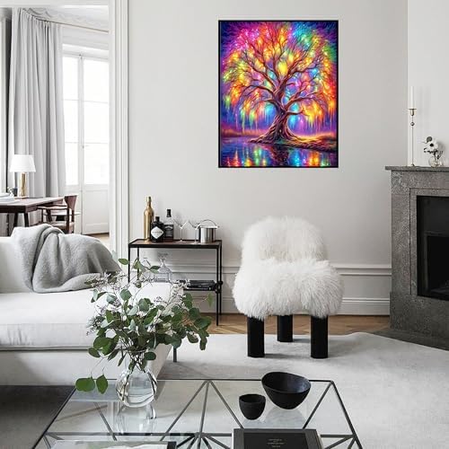 Yunruily Tree of Life Paint by Numbers Adult-Tree of Life Canvas Paint by Numbers for Adults,Painting by Number Canvas for Adults for Gifts and Home Wall Decor(with Gifts Box) 16x20inch - Image 3