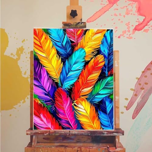 Animal Paint by Numbers Kit for Adults Feather Paint by Numbers, DIY Acrylic Watercolor Oil Painting Kits for Adults Beginners with Brushes, Hobbies for Women for Home Wall Decor, Gifts 28x38 in 5-97 - Image 3