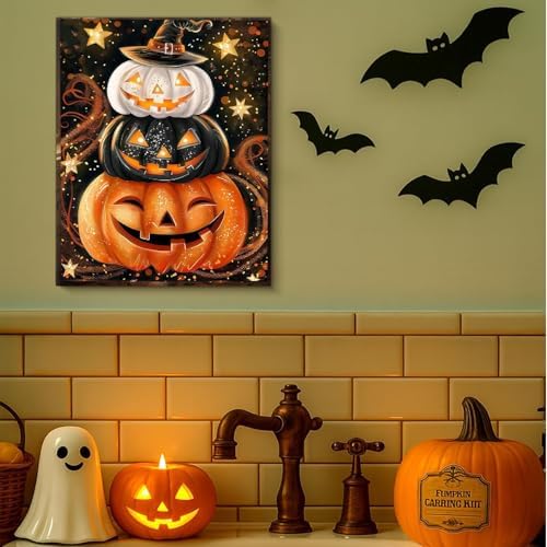 AIBOERL Paint by Numbers Kit for Adults Beginner,Halloween Fall, 12X16In - Image 5