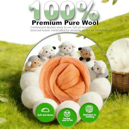 Wool Roving-3.5oz Needle Felting Wool, Soft Multi-Color Wool Fiber - Image 5