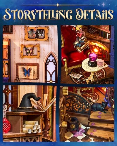 Rolife Book Nook Kit Wizard House Snap-Fit 3D Wooden Puzzles for Adults - Image 3
