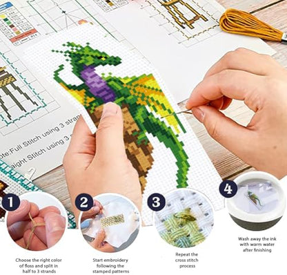 ORIGACH 6 Set Dragon and Loong Cross Stitch Bookmark Kit for Beginner - Image 4