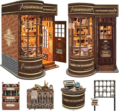 DIY Magic Book Nook Kit - 3D Wooden Puzzles for Adults and Teens,Bookshelf Decor DIY Miniature Dollhouse Kit with Led Light,Gifts for Family Friends -Magic Wand Store by Unknown