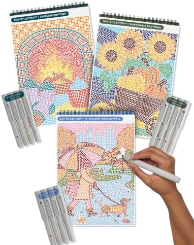 Lifelines FlowArt Activity Pads 3-Pack, Dot-by-Letter Guided Coloring Books by LifeLines