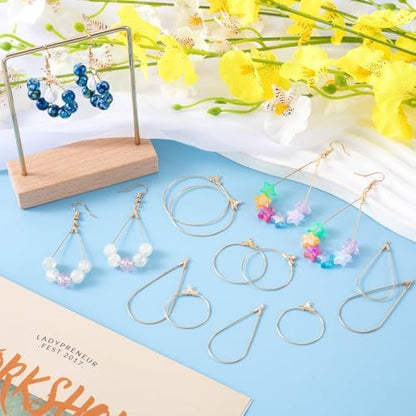 OIIKI 700pcs Hypoallergenic Earring Making Kit, Gold Plated Earring Hooks, Earring Beading Hoops, Clear Rubber Earrings Backs, Jump Rings for DIY Jewelry Making, Earring Making Supplies - Image 3