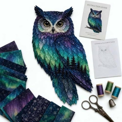 Northern Lights Wildlife DIY Patchwork Kit, Creative Layered Fabric Animal Craft, DIY Northern Lights Patchwork Sewing Kit, Handmade Home Decor Project, Unique Gift for Craft Lovers (#B) by Unknown