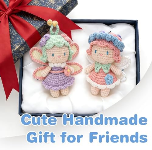 Crochet Kit for Beginners, Crochet Starter Kit with Step-by-Step Video Tutorials, Easy Beginner Crochet Kit for Adults, Crochet Animals Crafts Crochet Kits, Easy Knitting Kit. (Cute Angel 2 Pick) - Image 7