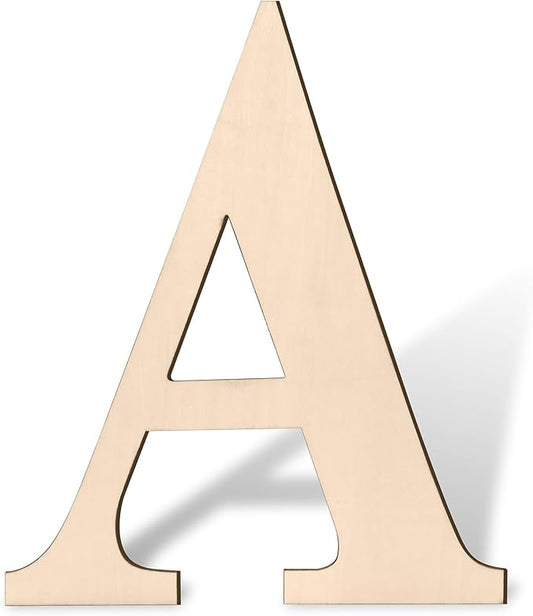 Large Wooden Letters 17 inch Big Wood Letter A for Wall Decor, Unfinished Blank Giant Wooden Alphabet Letters for Crafts, Birthday, Parties, Rustic Wedding, Christmas Home Decoration, Baby Shower