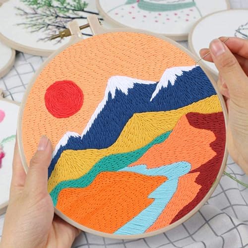 Louise Maelys 3 Pack Landscape Mountain DIY Embroidery Kit for Beginners - Image 5