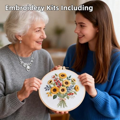 Herdiese Embroidery Kit for Beginners & Adults with Flower Pattern - Image 6