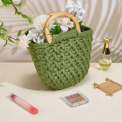 BEUNITONE Crochet Kit-Bag for Beginners, DIY Crochet Hook Kniting Kits for Adults Complete Green Tote Bag Kits with Yarn Hook Tools Supplies Set and Easy Step-by-Step Video Tutorials - Image 5