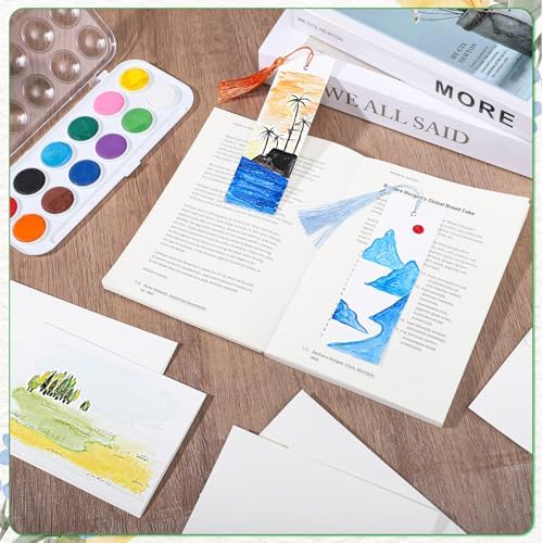 200 Pcs Watercolor Bookmark Making Kit with Cards, Envelopes & Tassels - Image 6