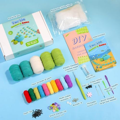 Crochet Kit for Beginners, 21 Pcs Turtles Crochet Animal Kit for Adults - Image 2