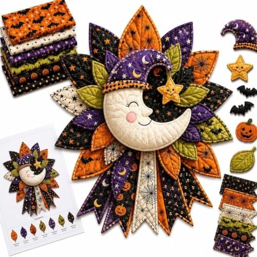 2026 New DIY Quilted Halloween Pumpkin Door Hanger Kit，#F by Unknown