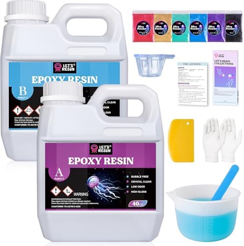 LET'S RESIN 80oz Crystal Clear Epoxy Resin Kit for Beginner by LETSRESIN