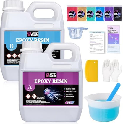 LET'S RESIN 80oz Crystal Clear Epoxy Resin Kit for Beginner by LETSRESIN