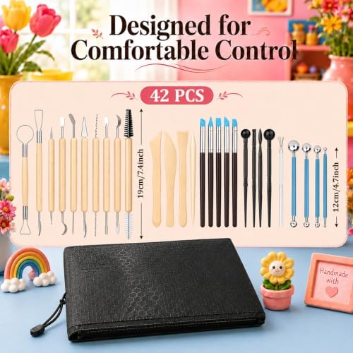 CLAYPRO 42Pcs Clay Tools Kit, Ceramic & Pottery Tools for Adults - Image 3